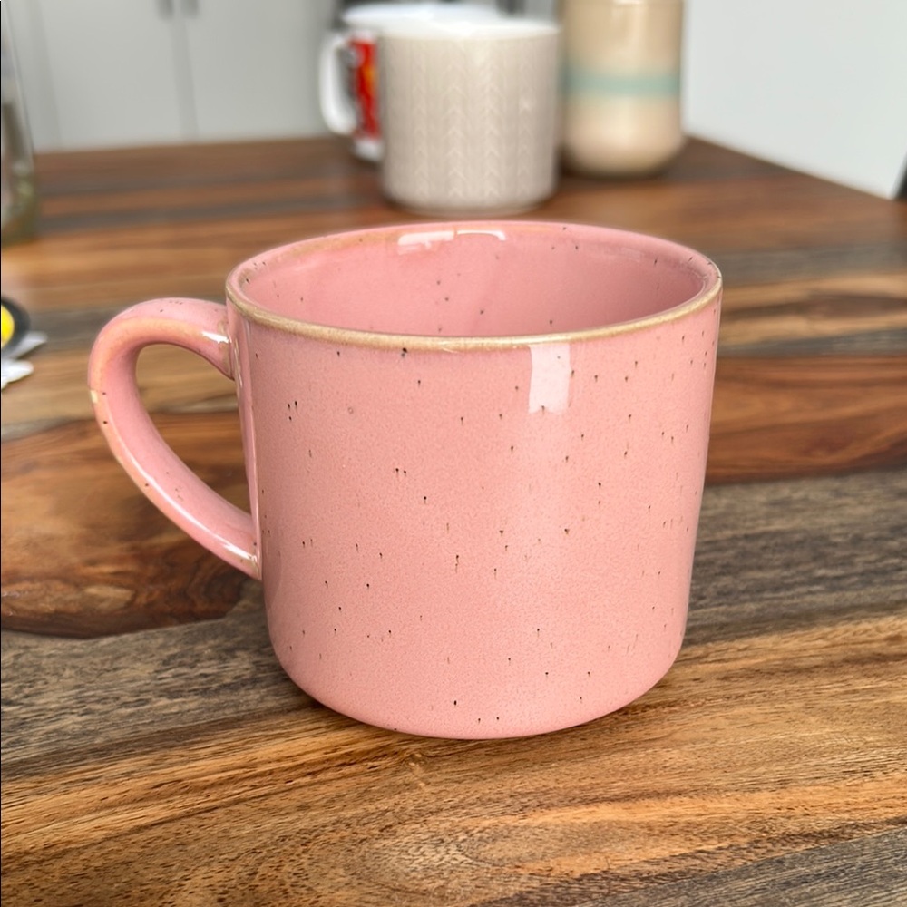David’s Tea Pink Ceramic Mug with Textured Finish